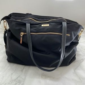 MILLY Solid Nylon & Leather Trimmed Diaper Bag